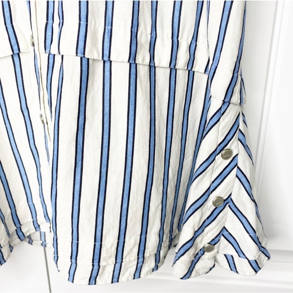Derek Lam 10 Crosby Blue White Striped Shirt Dress 14 - Picture 5 of 8